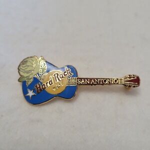 SAN ANTONIO Hard Rock‎ CAFE🎸HRC® PIN Blue Gibson Texas Yellow Rose Guitar